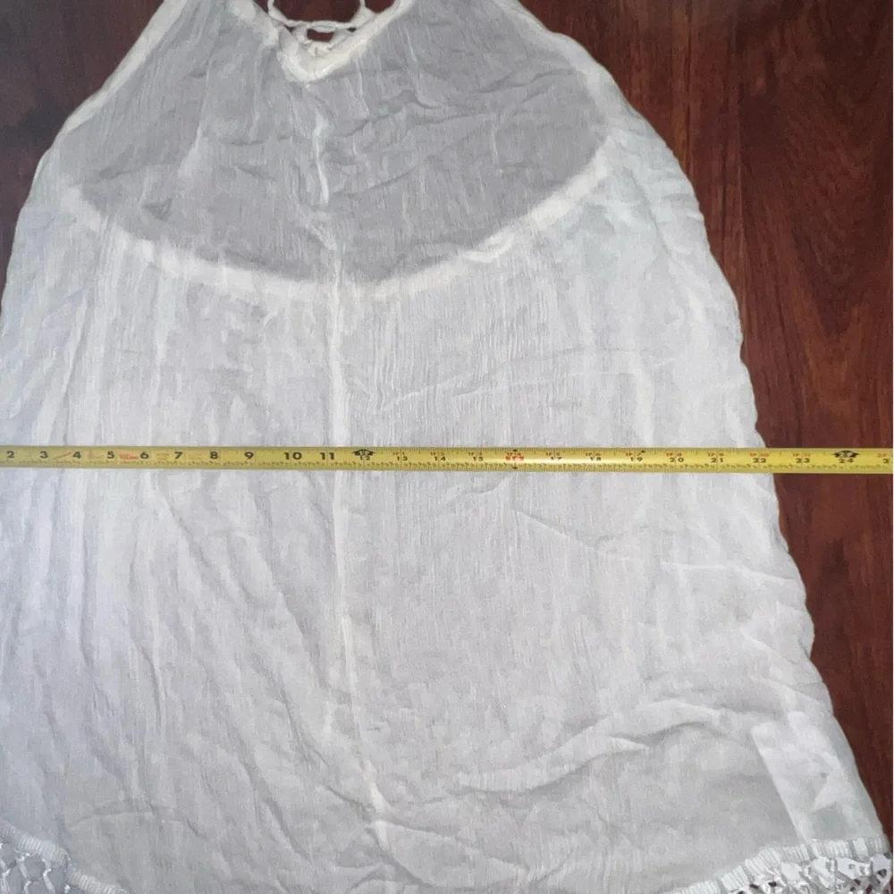 Cupshe Cream Fringe Halter Beach Cover-Up - Picture 8 of 9